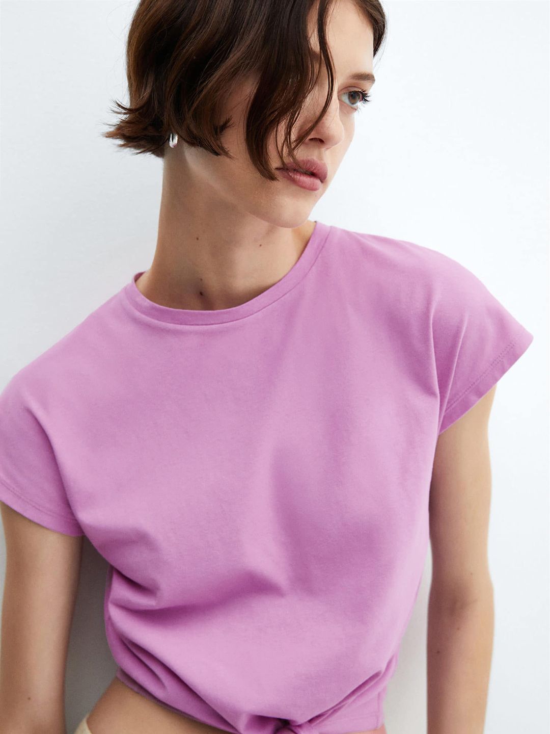 Knot Pure Cotton Crop T-shirt