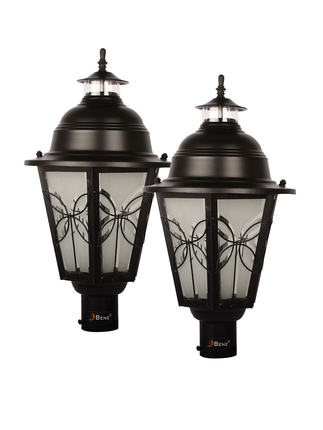 BENE Lily Black 2 Pieces Textured Abstract Shaped Outdoor Lamps