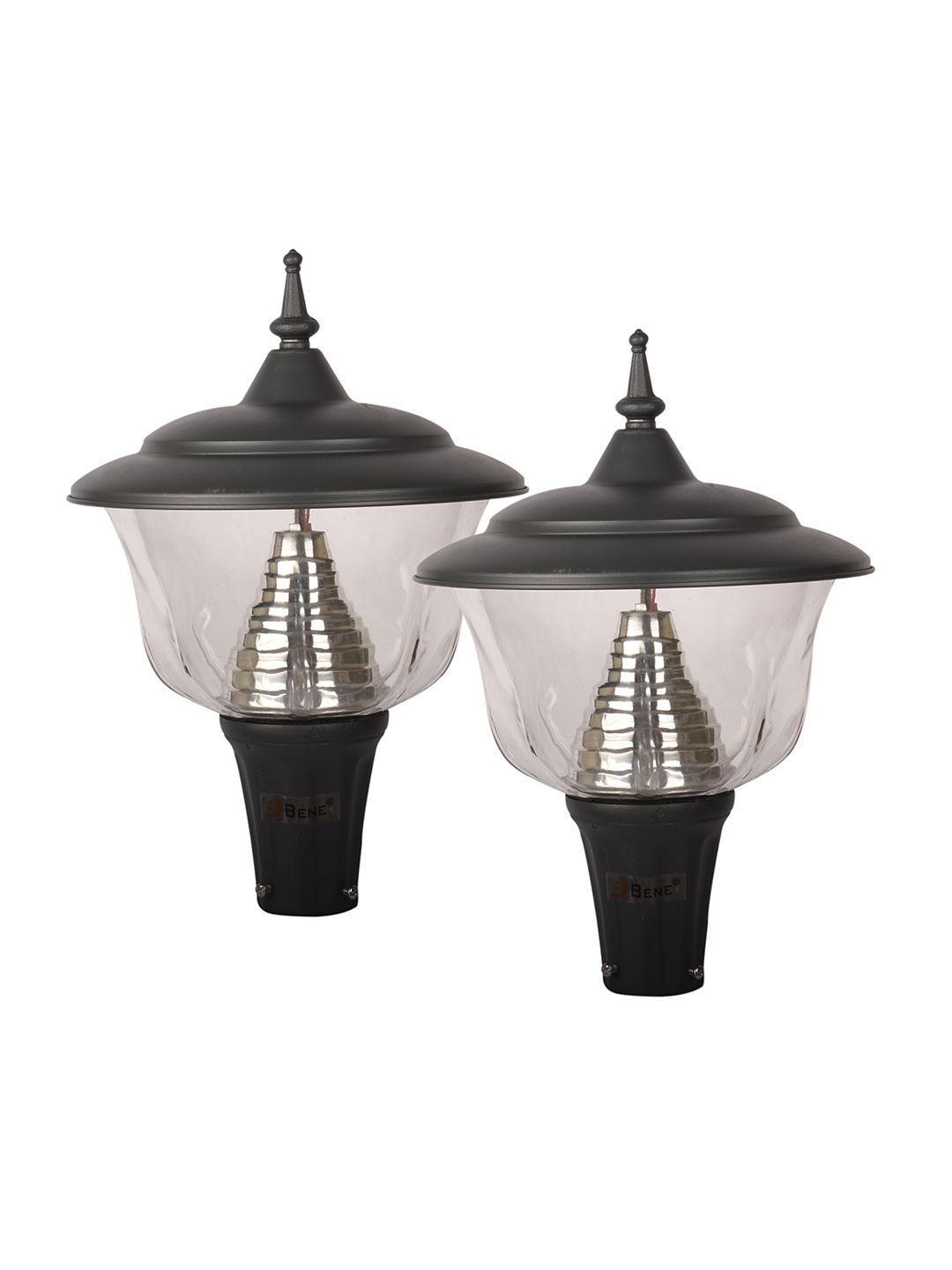BENE Adam Grey & Black 2 Pcs Metal Waterproof & Rustproof Outdoor Lamps