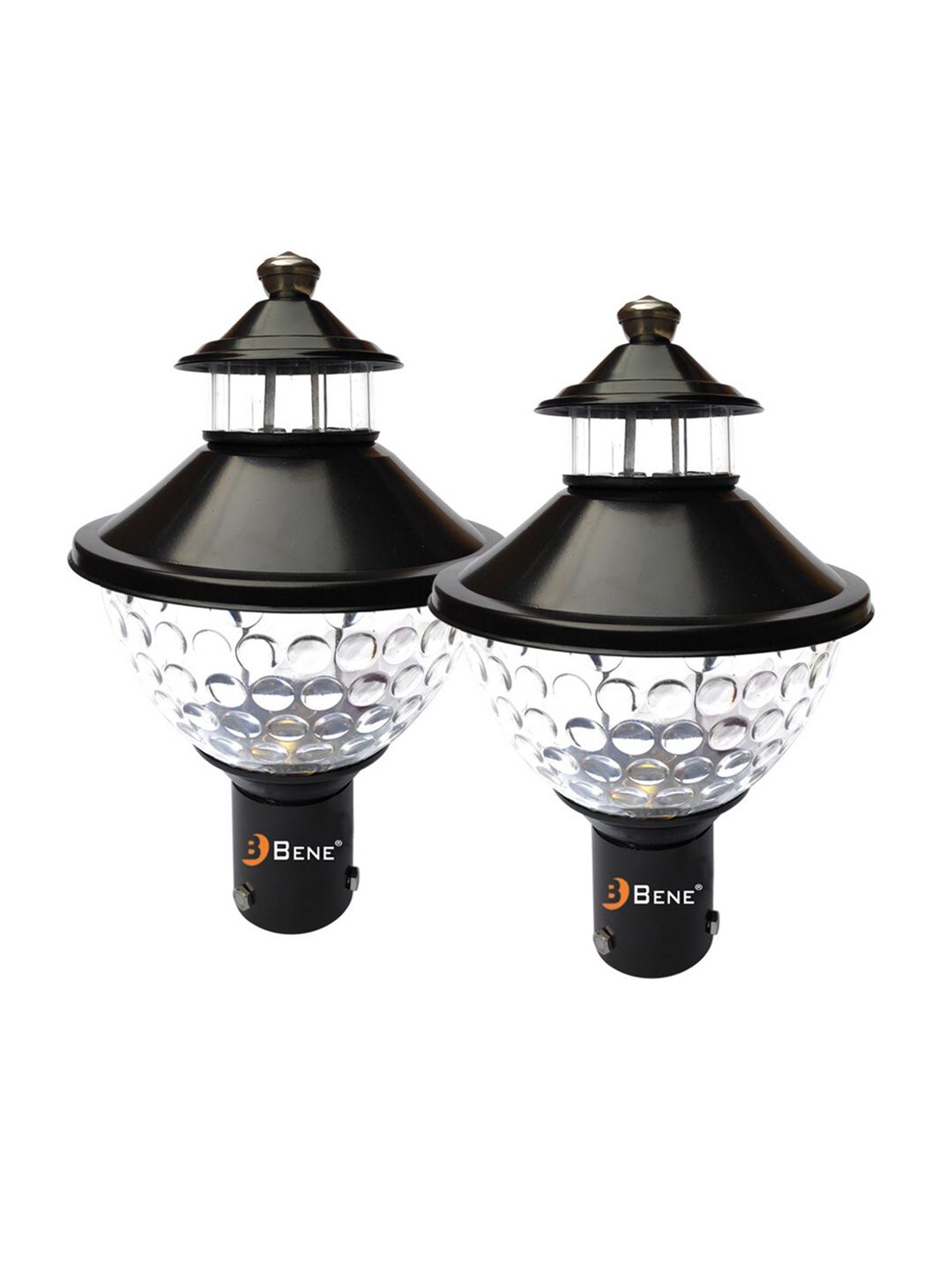 BENE Capo Black 2 Pieces Textured Abstract Shaped Self-Assembly Outdoor Lamps