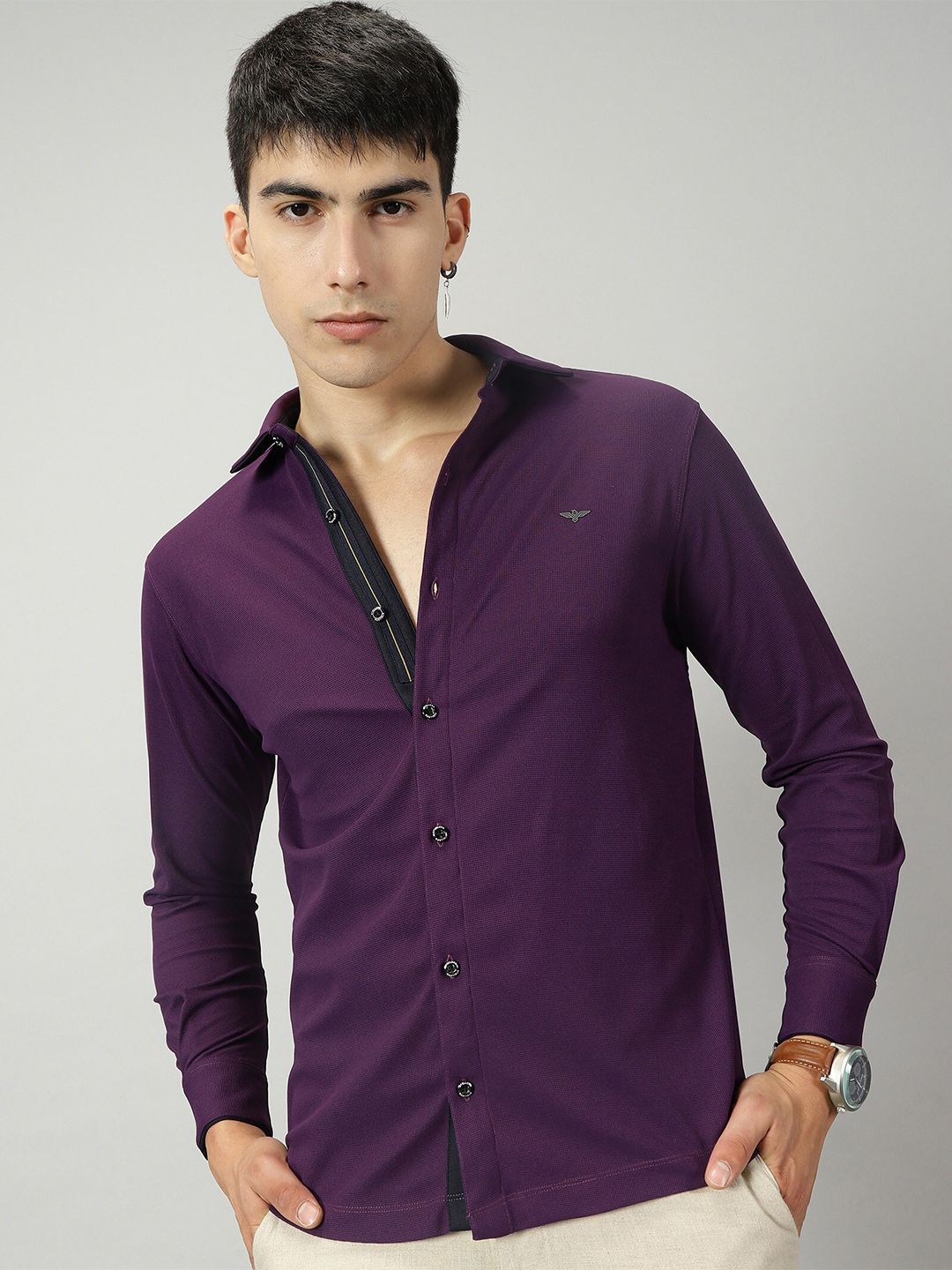 STELLERS Men Knitted Casual Shirt