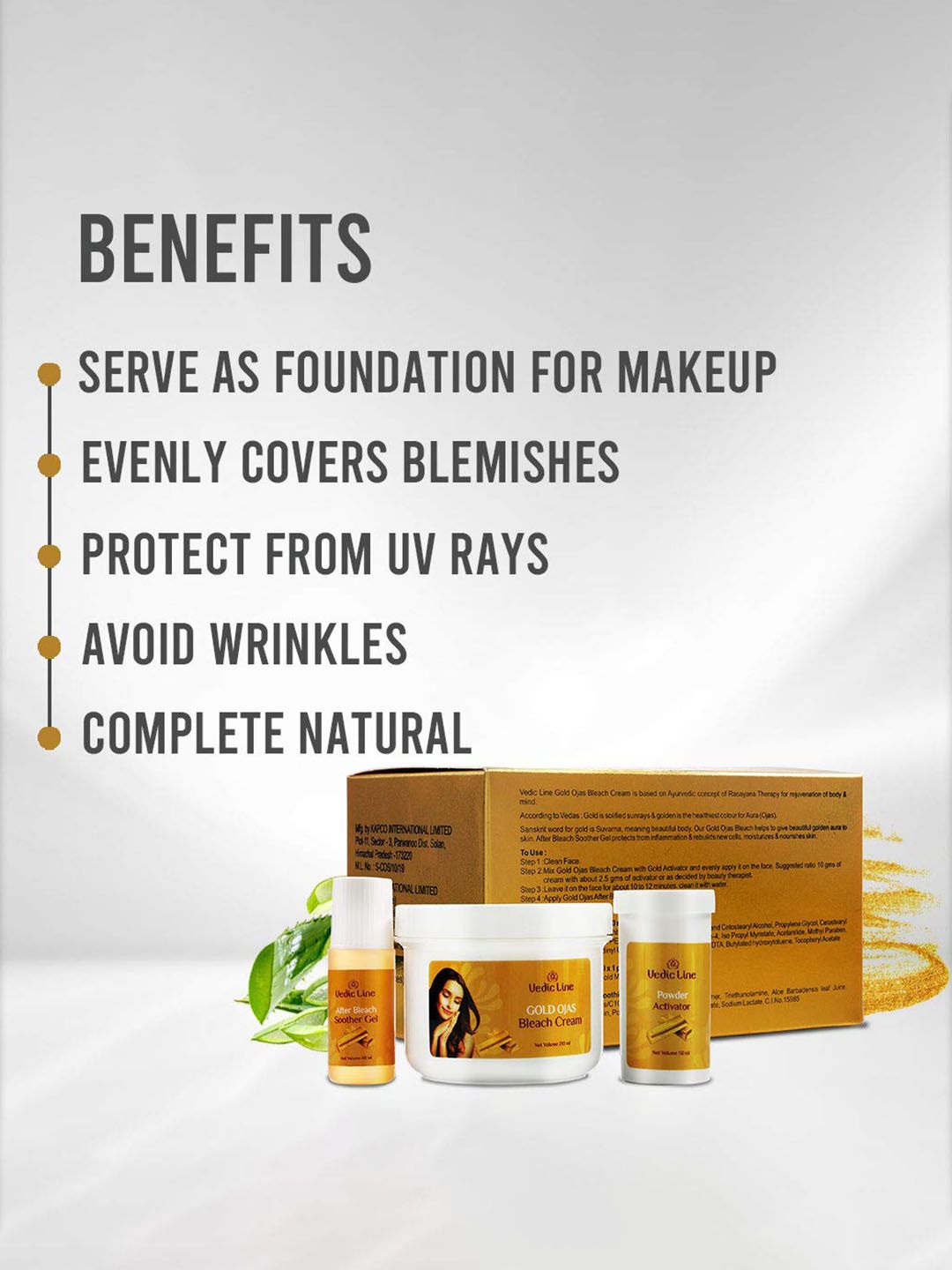 Buy Vedicline Gold Ojas Bleach Cream with Aloe Vera - 300 ml - Bleach for  Unisex 27371516 | Myntra