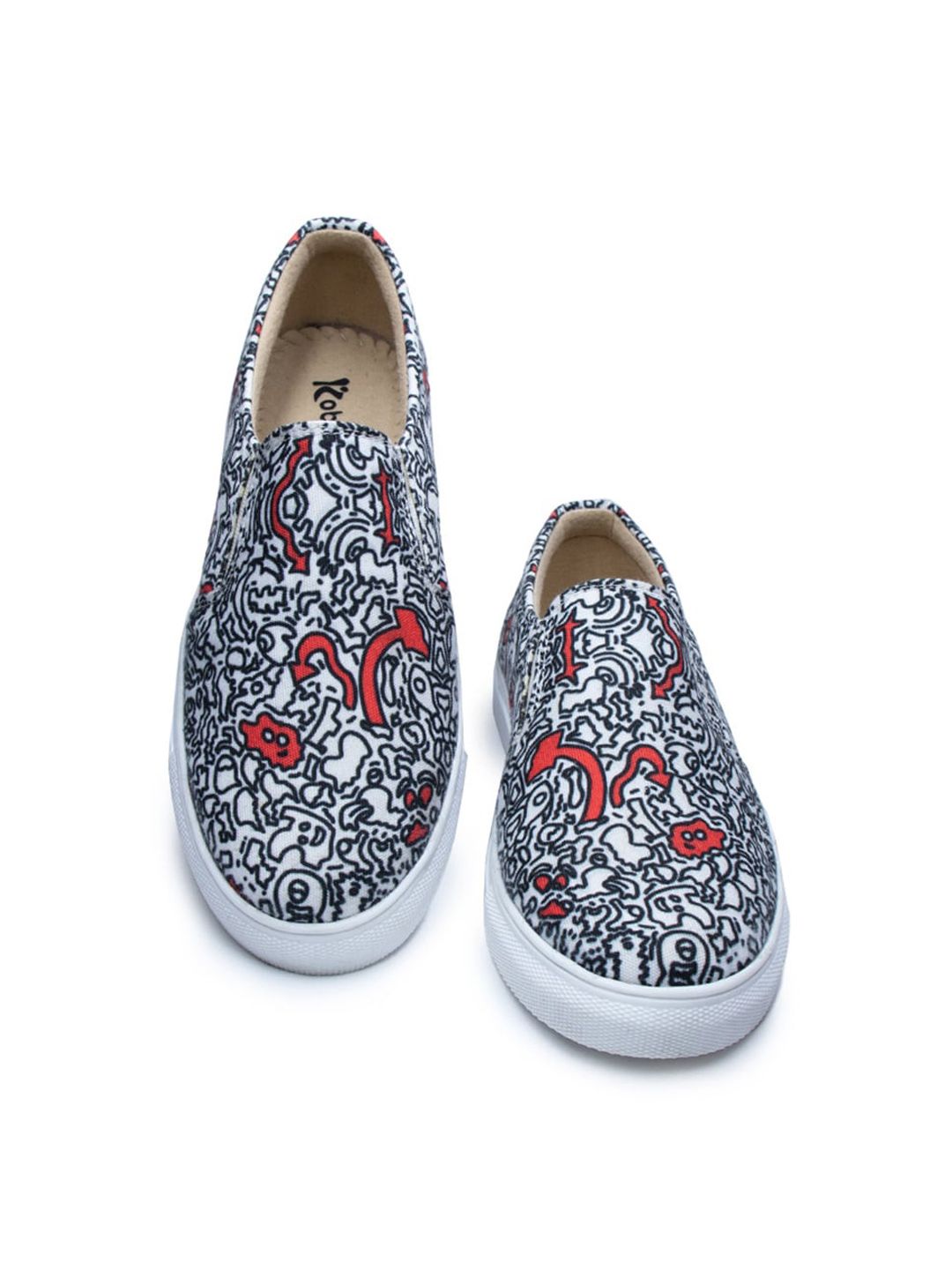 KobSook Women Printed Slip-On Canvas Loafers