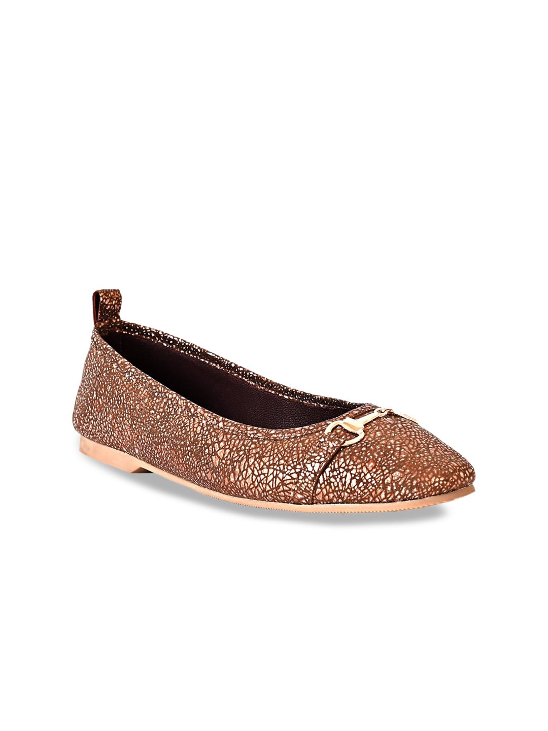 Eske Textured Buckle Detailed Ballerinas