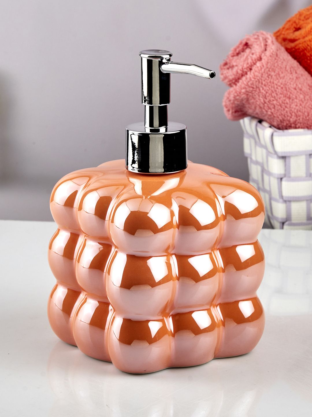 Kookee Orange Abstract Ceramic Soap Dispenser 550ml