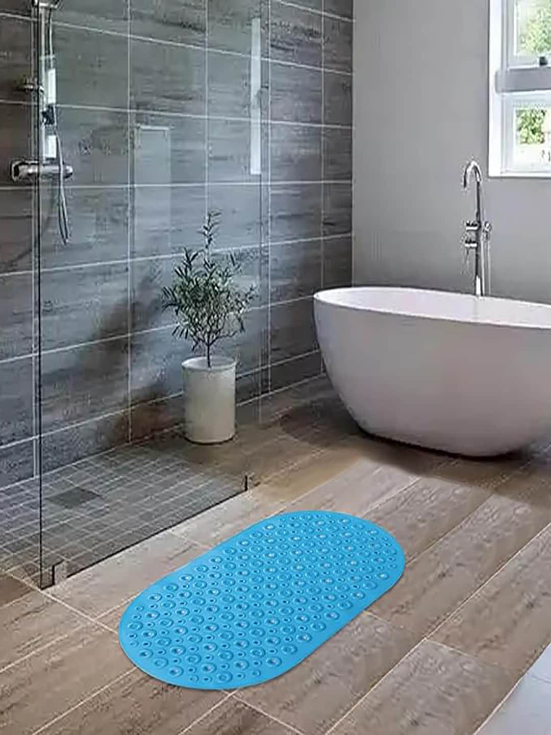 Kuber Industries Blue Anti-Skid Shower Bath Rug