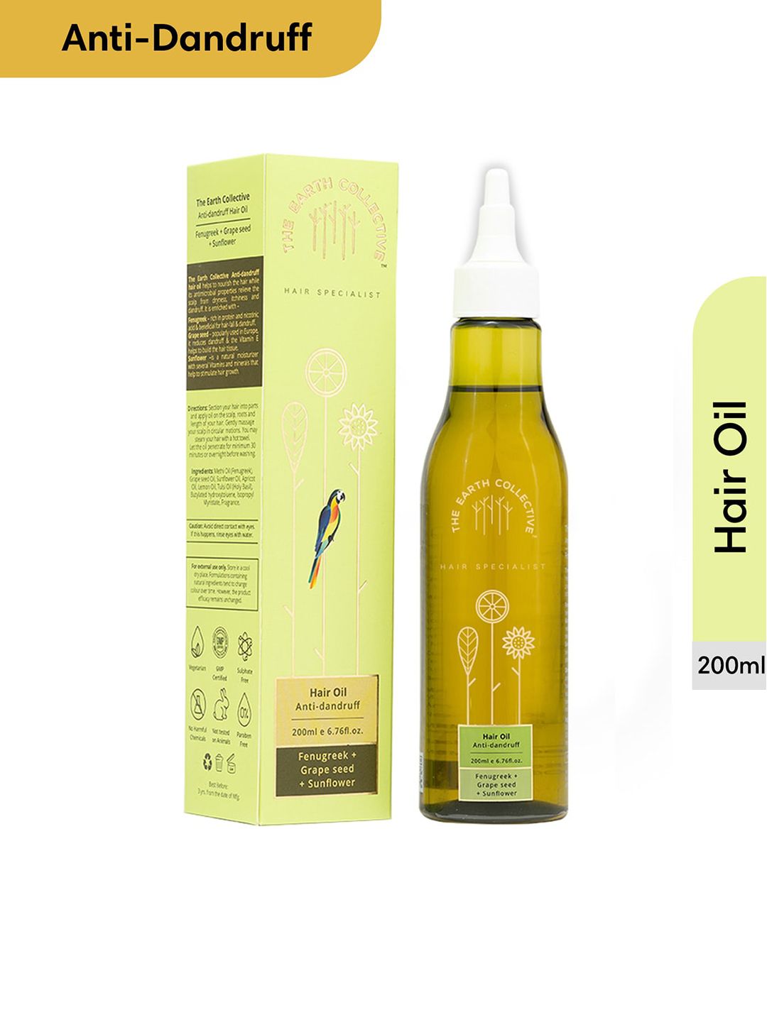 The Earth Collective Hair Specialist Hair Oil For Anti Dandruff - 200ml