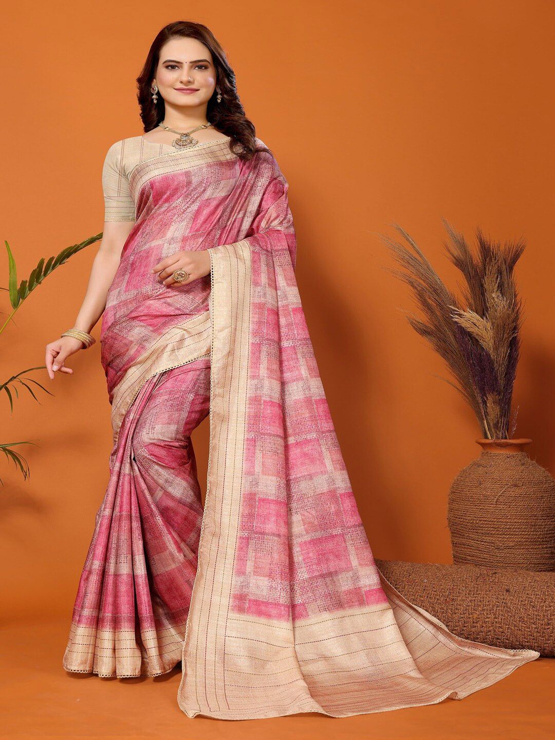 ARYZE Embroidered Silk Blend Saree Price in India