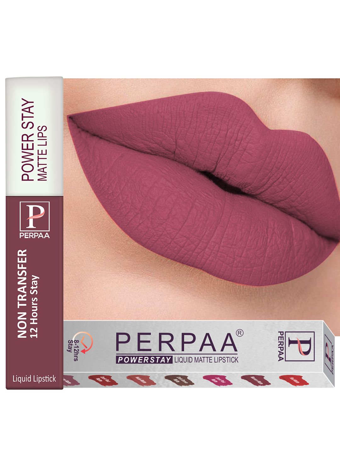 PERPAA Power Stay Non Transfer 12 Hours Stay Matte Liquid Lipstick 5 ml - Mauve 23