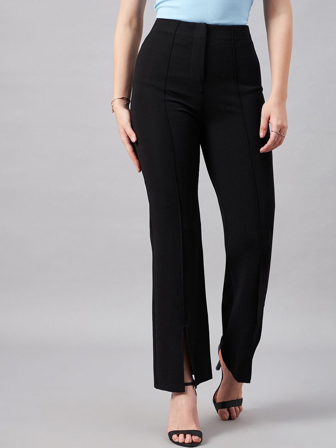 Orchid Hues Women Flared High-Rise Trousers