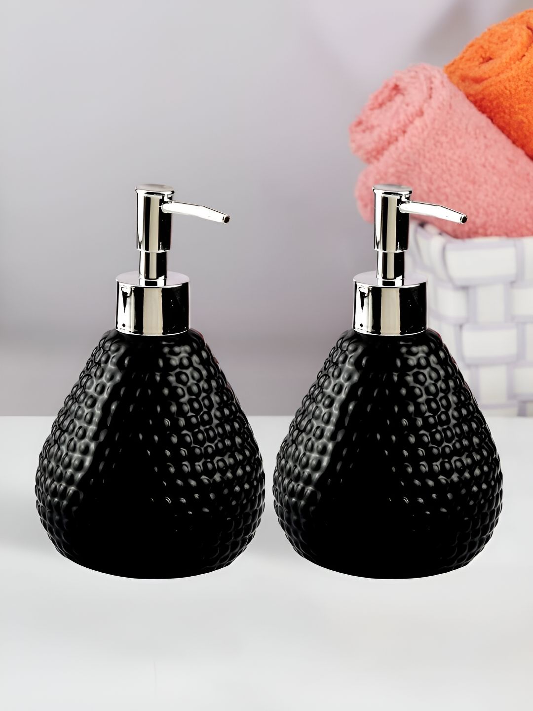 Kookee Black 2 Pieces Ceramic Soap Dispenser