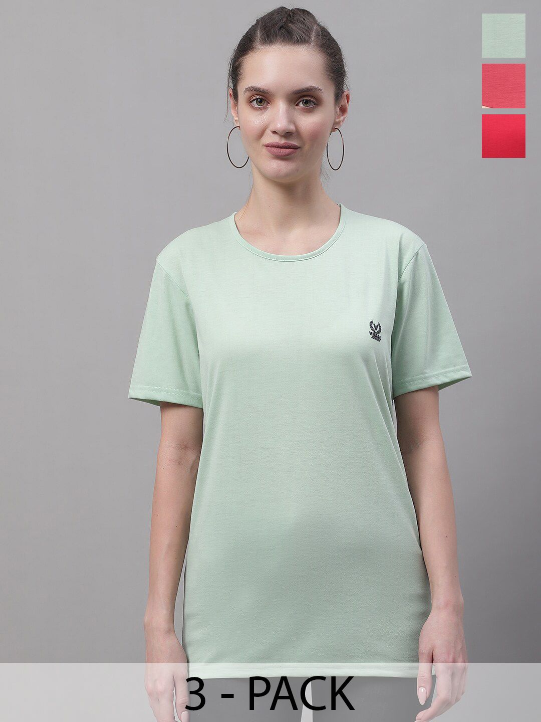 VIMAL JONNEY Women 3 V-Neck Pockets T-shirt Price in India