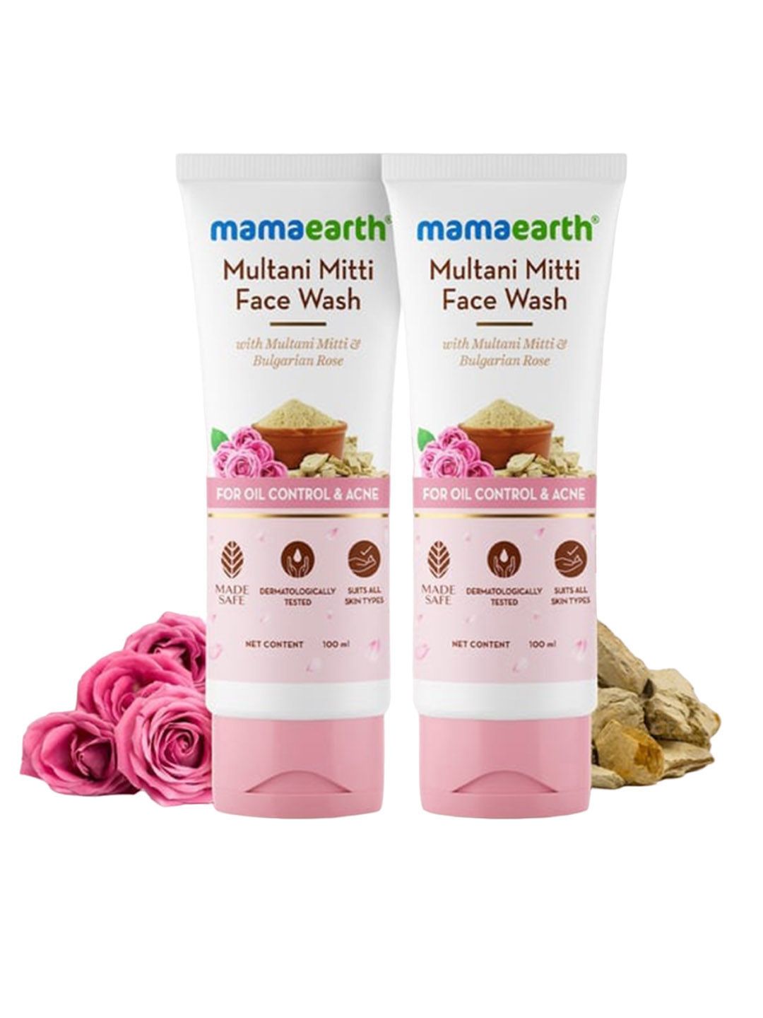 Mamaearth Set Of 2 Multani Mitti Face Wash For Oil Control & Acne - 100ml Each