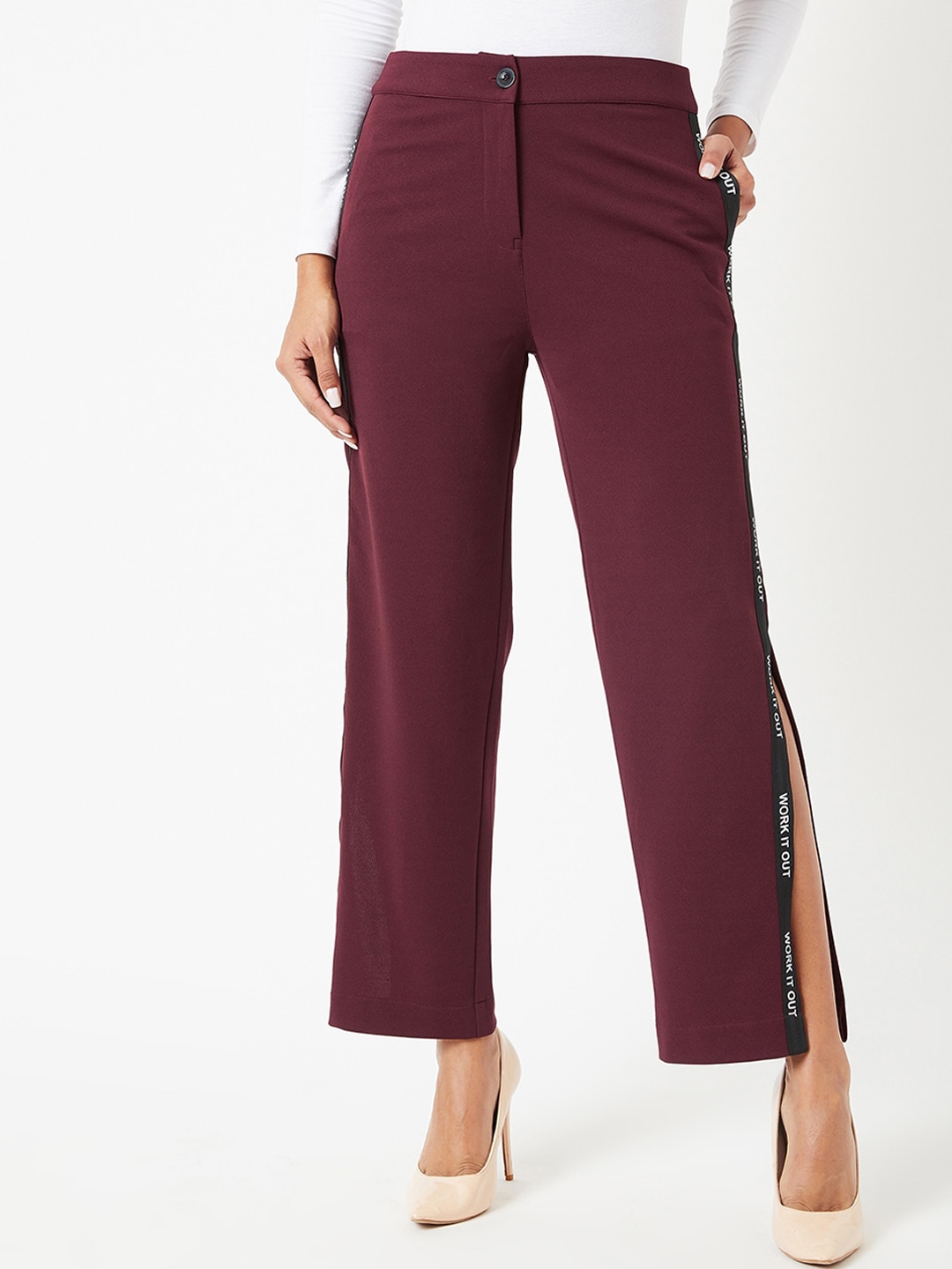 The Roadster Lifestyle Co High Waist Slitted Trouser Price in India