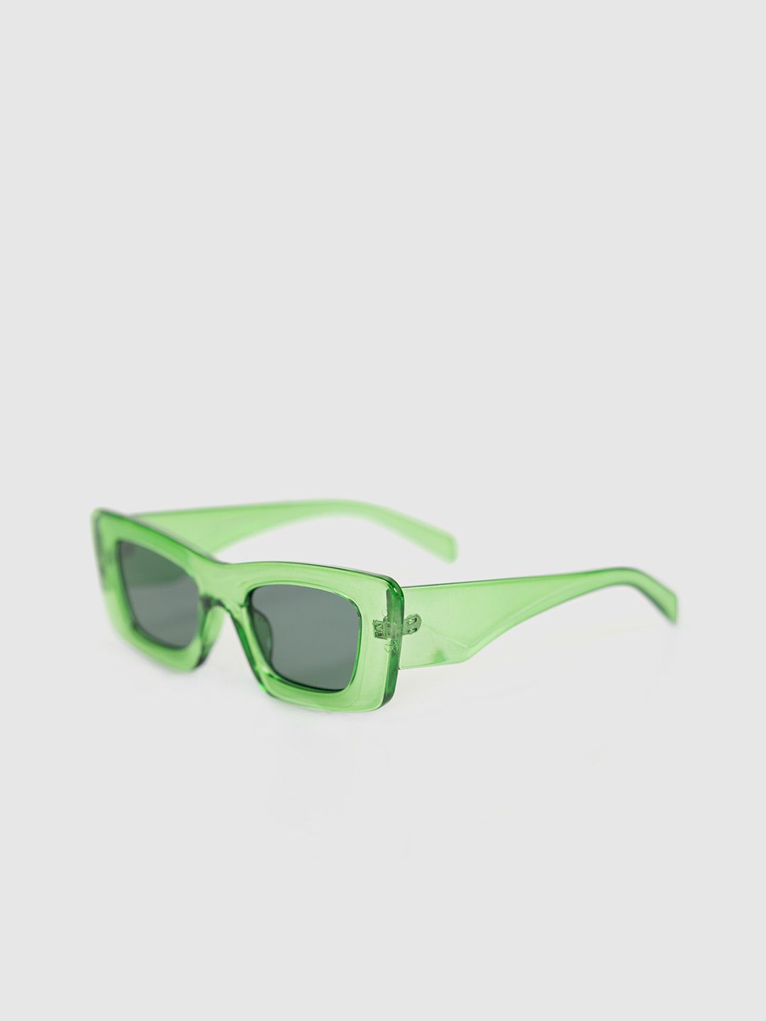 DIMEH Unisex Rectangle Sunglasses with UV Protected Lens SG-012-Metallic Green