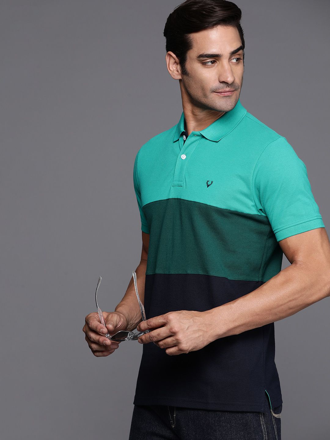 Allen Solly Colourblocked Polo Collar T-shirt