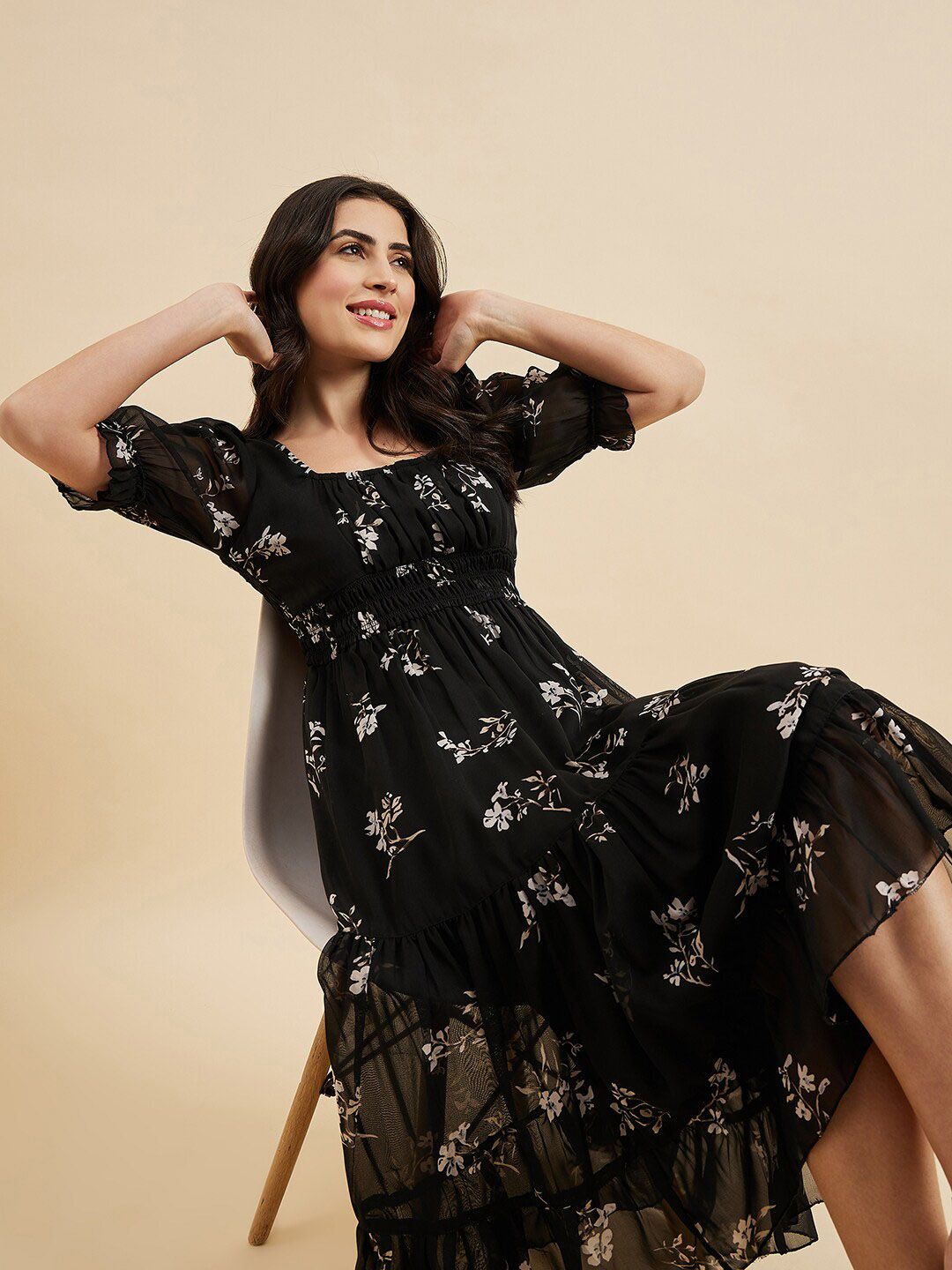Azira Black Floral Fit And Flare Dress Azara Black Floral Embroidered Maxi Dress Frock And Frill Azira Black Floral Fit And Flare Dress Azara Black Floral Embroidered Maxi Dress Frock And Frill