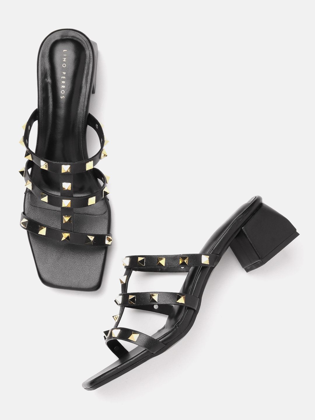 Lino Perros Studded Block Heel