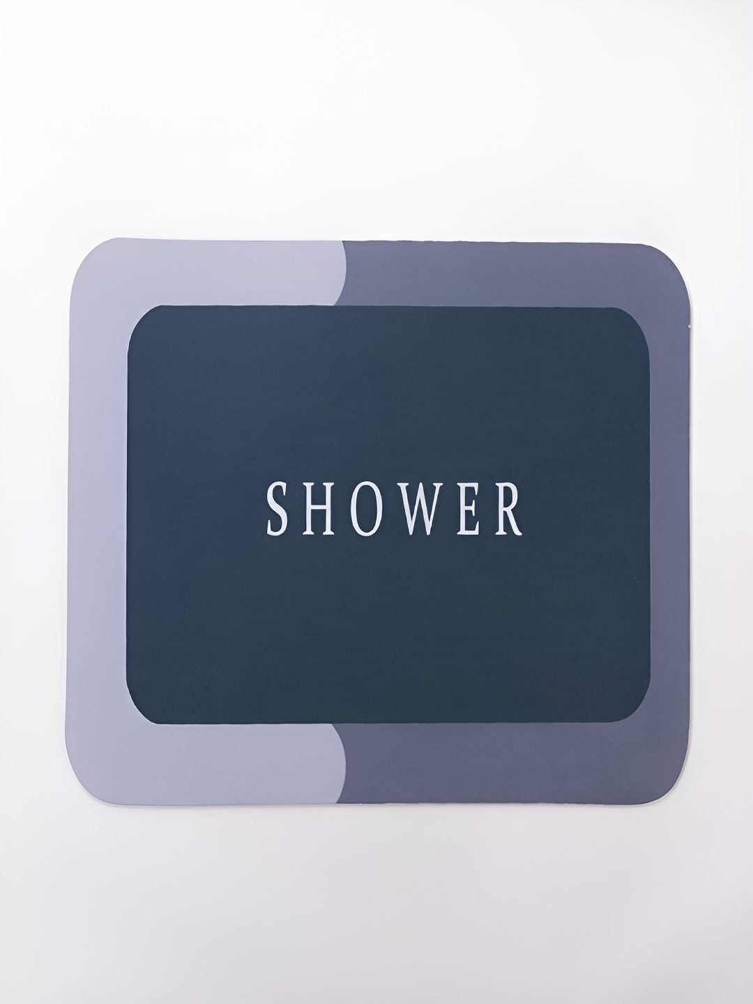 Kuber Industries Grey & White Typography Printed Shower Mat