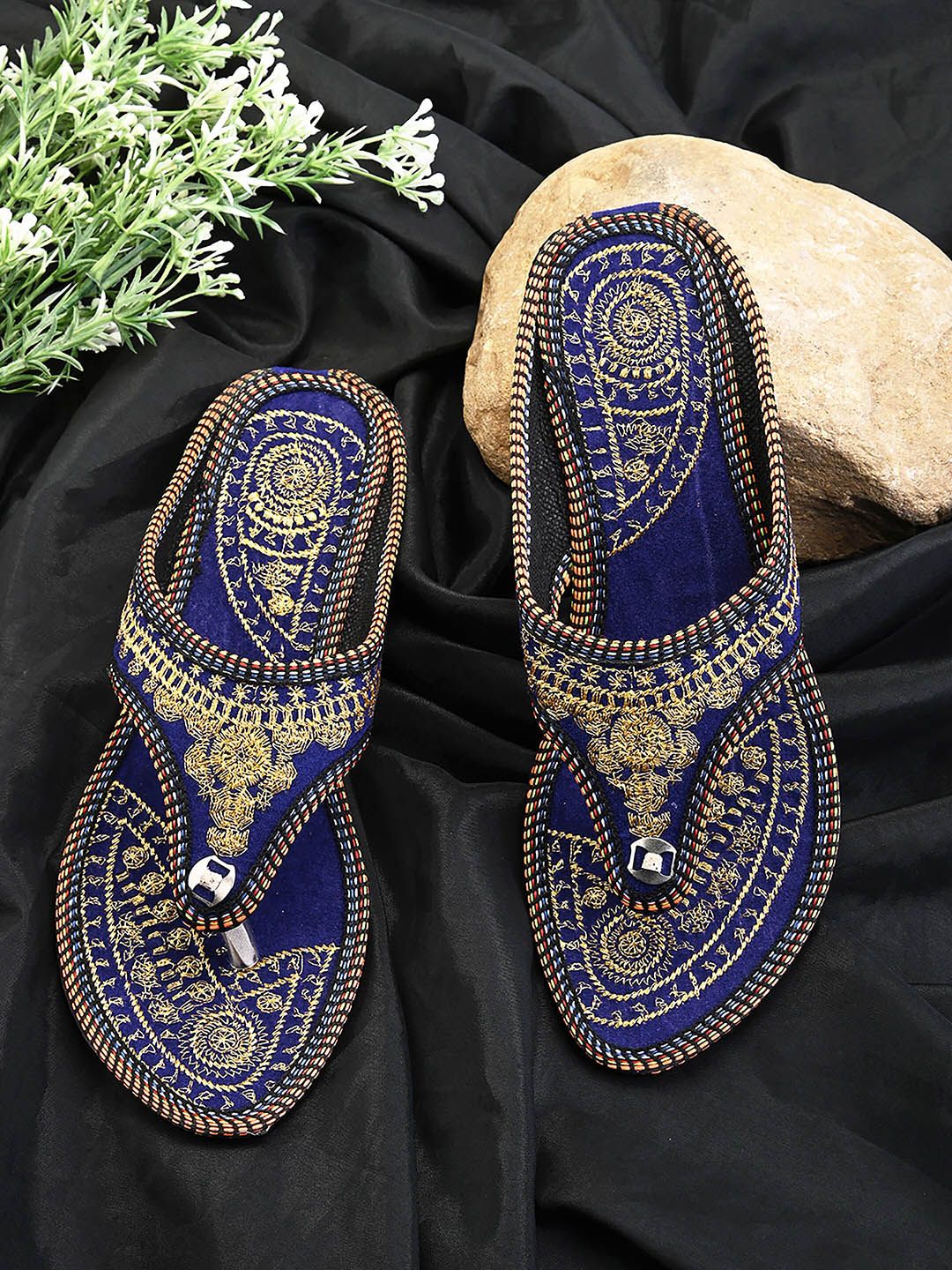 Apratim Embroidered Open Toe Flats