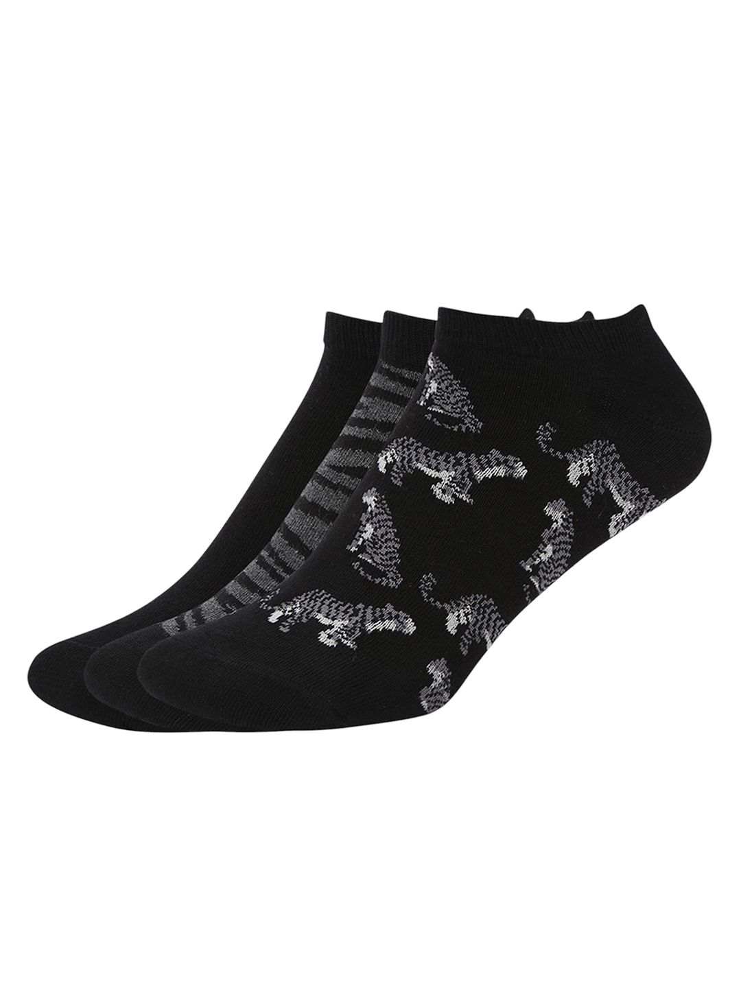 Socksxpress WWF Men Pack of 3 Tiger Patterned Cotton Ankle Socks