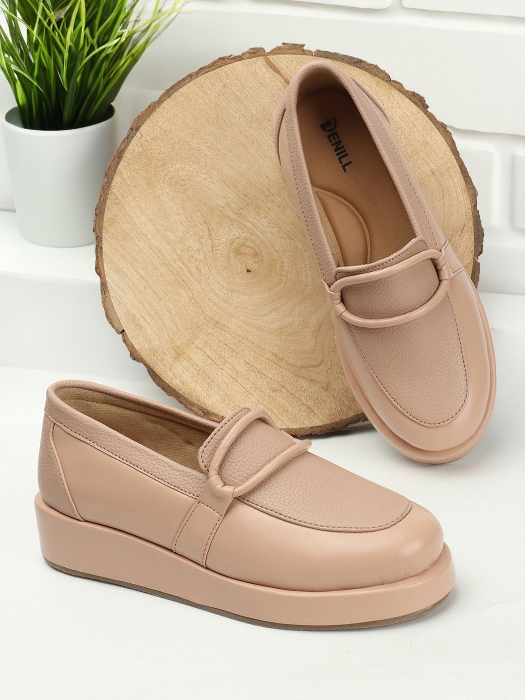 Denill Women Textured Slip-On Loafers