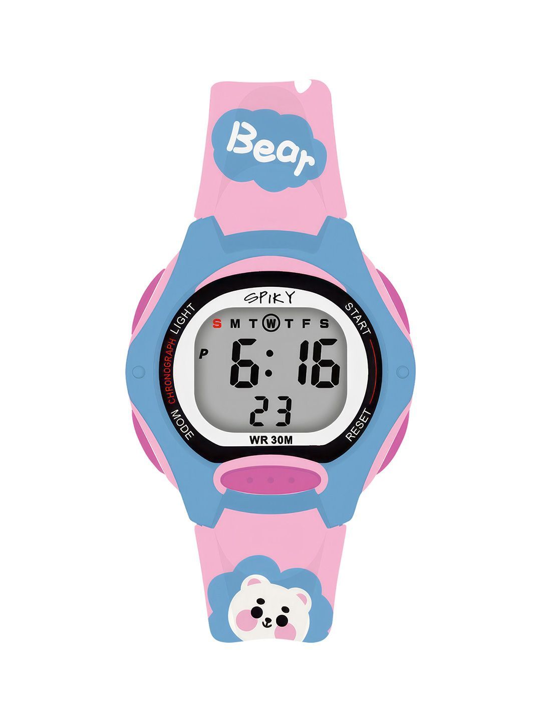 Spiky  Girls Printed Dial & Silicon Straps Digital Automatic Watch SPKEVA18_C2_PNK