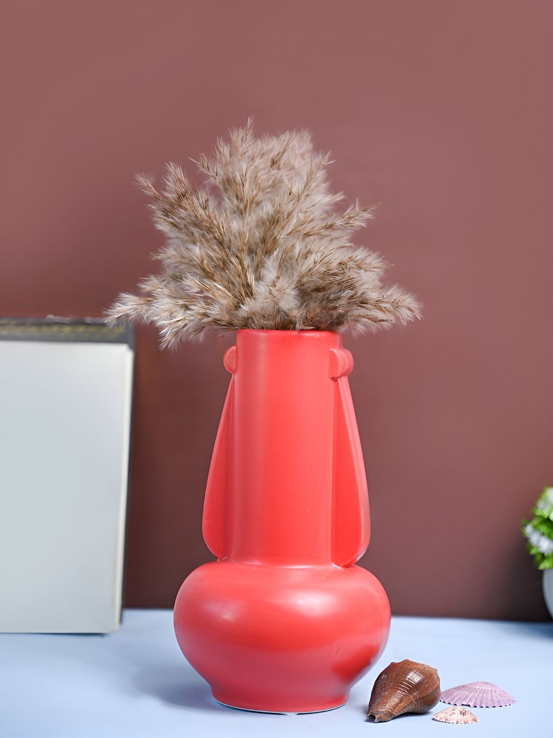 MARKET99 Red Asymmetric Ceramic Vase