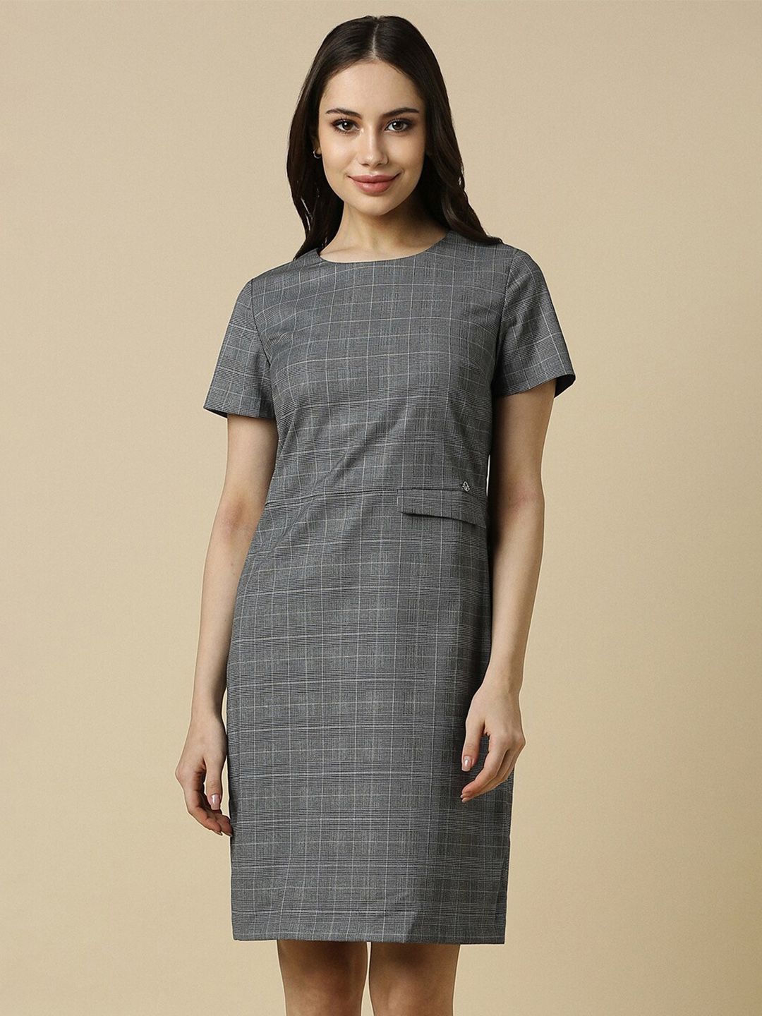 Allen Solly Woman Checked Sheath Dress