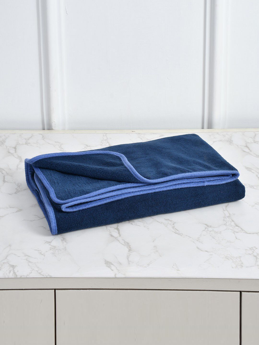Cotton Bolls Textiles Navy Blue Microfiber 300 GSM Bath Towel