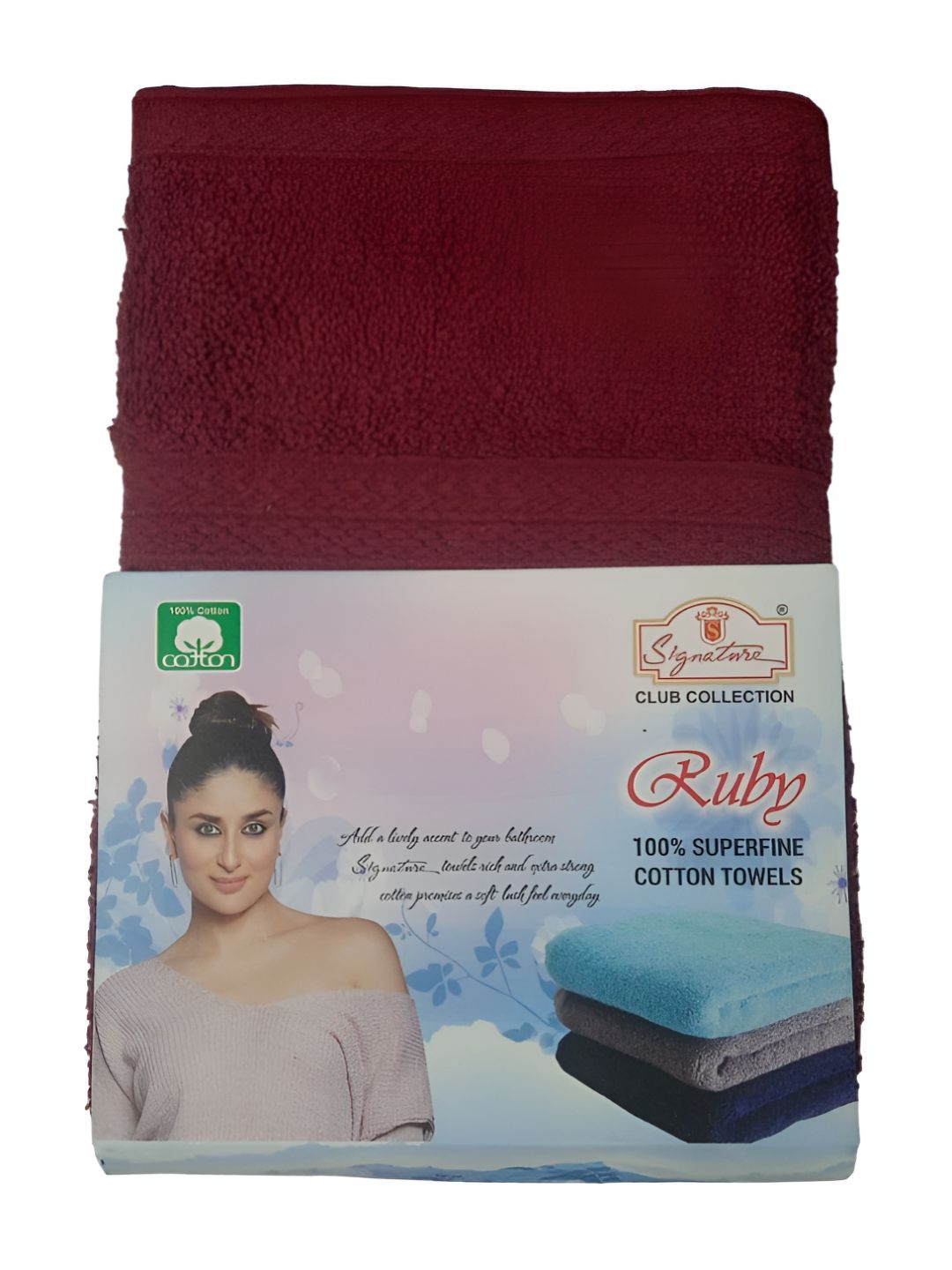 Signature Maroon 2 Pieces 350 GSM Cotton Hand Towels