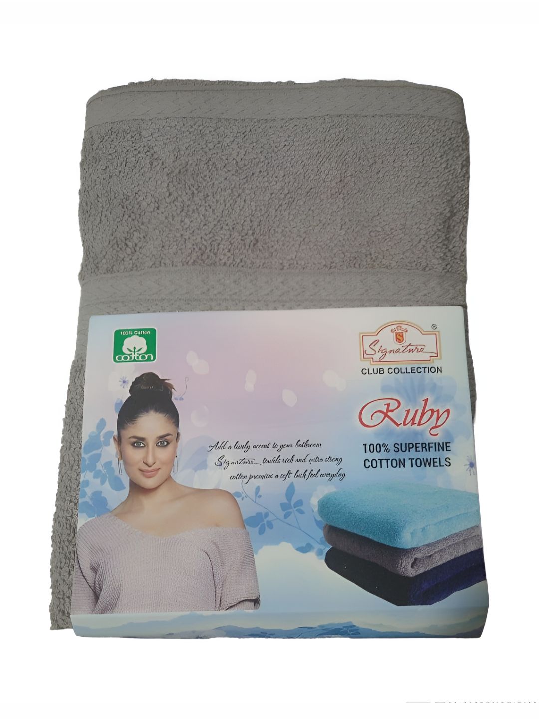 Signature Grey 2 Pieces 350 GSM Cotton Hand Towels