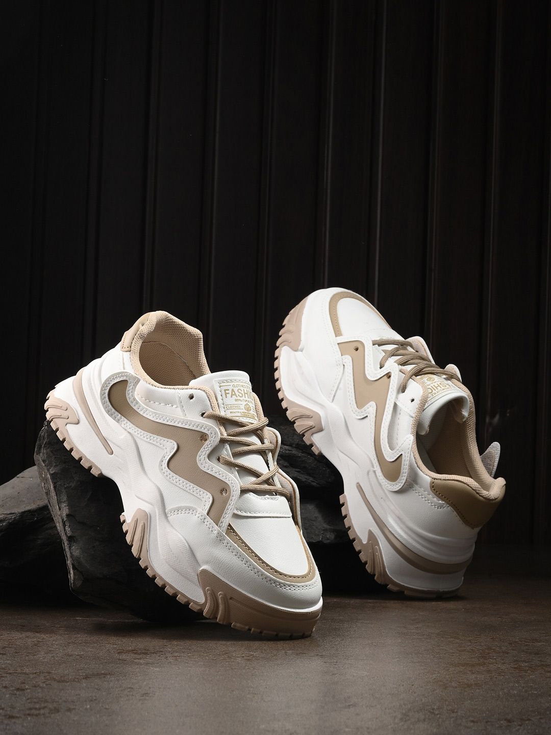 The Roadster Lifestyle Co. Women Beige Lace-Up Running Sports Shoes