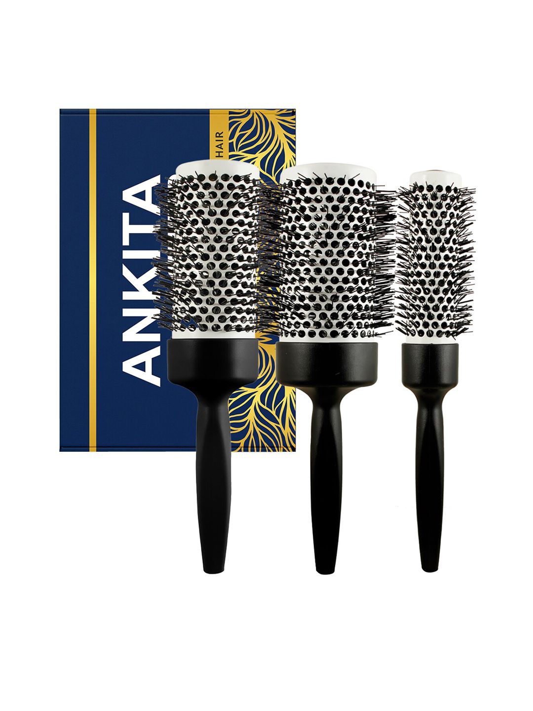 ANKITA Professional 3-Pcs Hair Brush Combo - Black