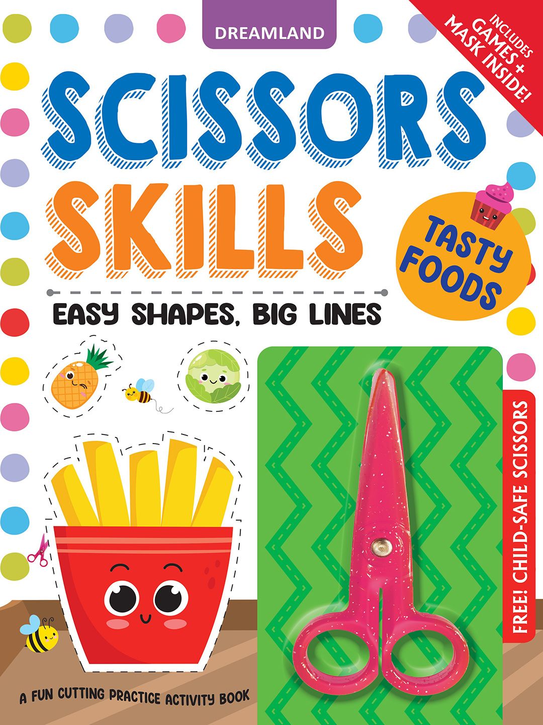 Dreamland Paper Art Tasty Foods Scissors Skills Activity Book and Games