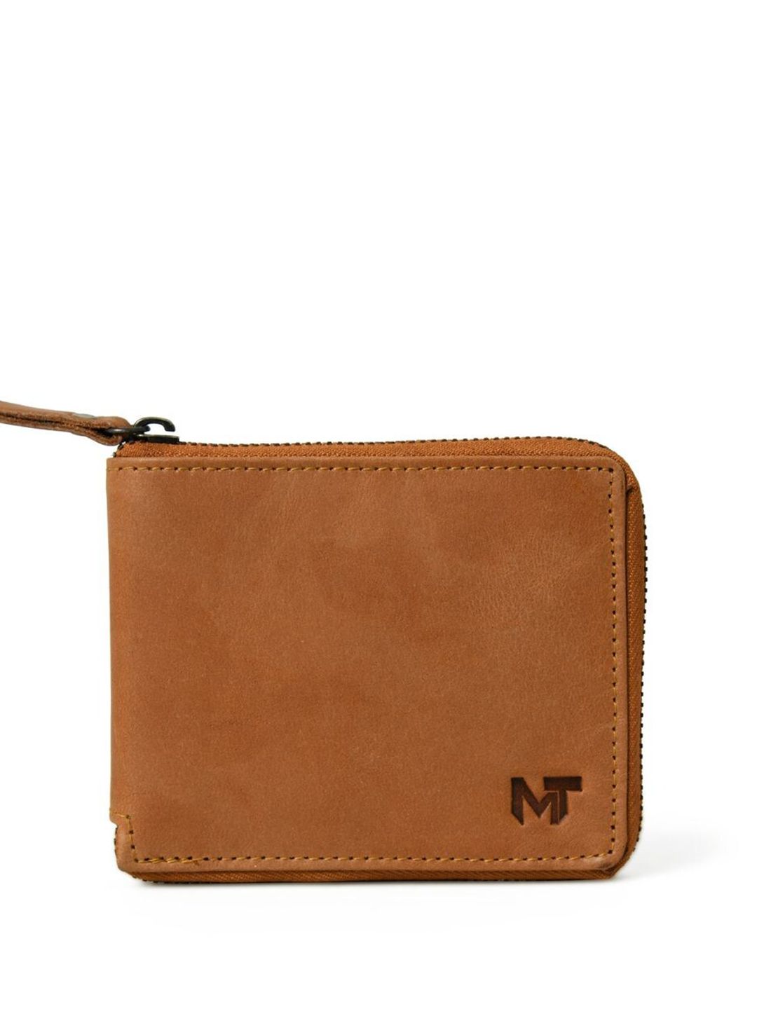 MaheTri Men Adams Bi-Fold Leather Wallet -Tan
