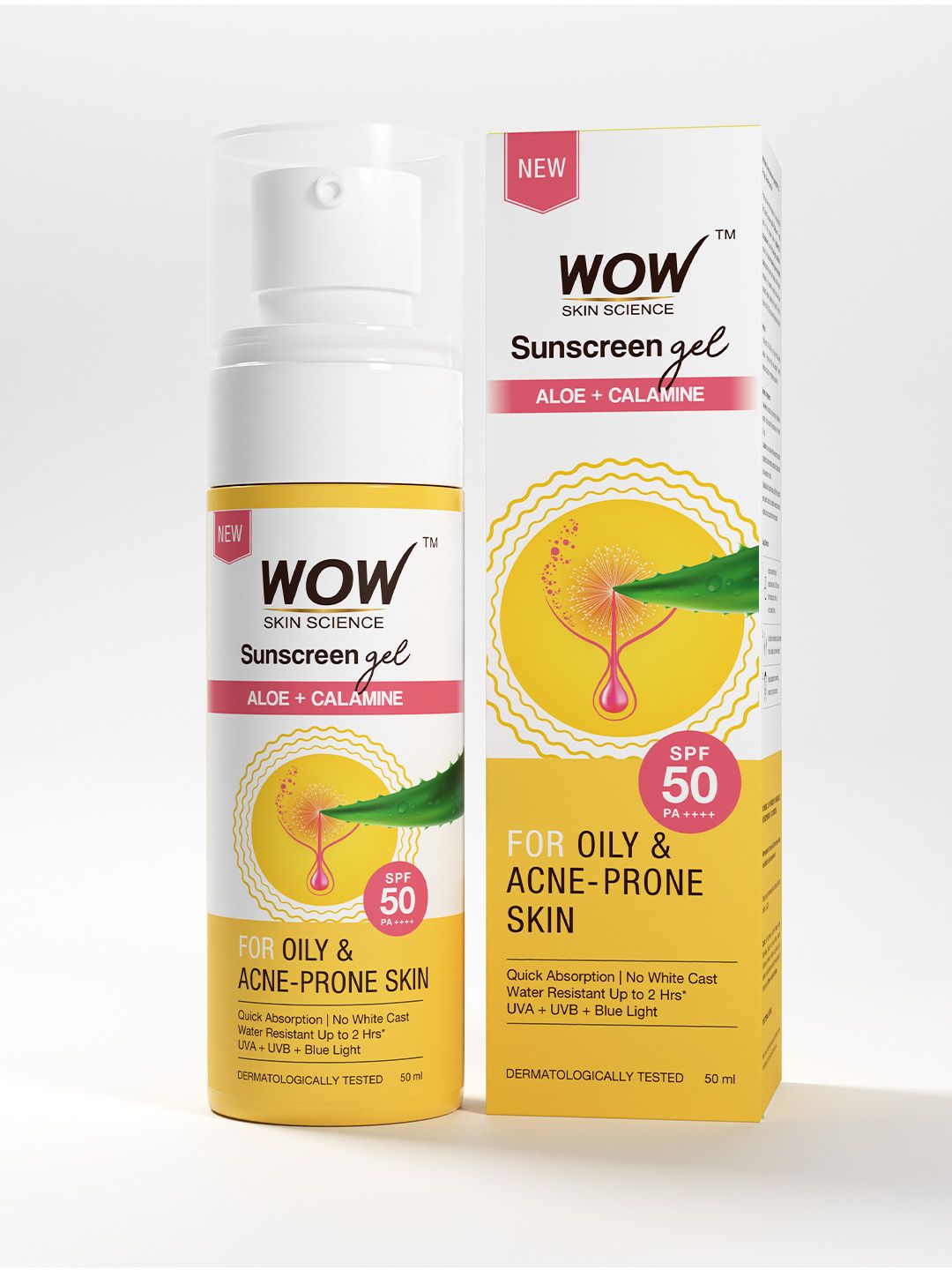 WOW SKIN SCIENCE Sunscreen Gel For Oily & Acne-Prone Skin SPF 55 PA++++ - 50ml