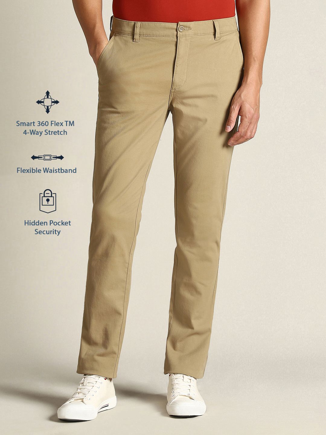 Buy Dockers Men Mid Rise Slim Fit Trousers - Trousers for Men