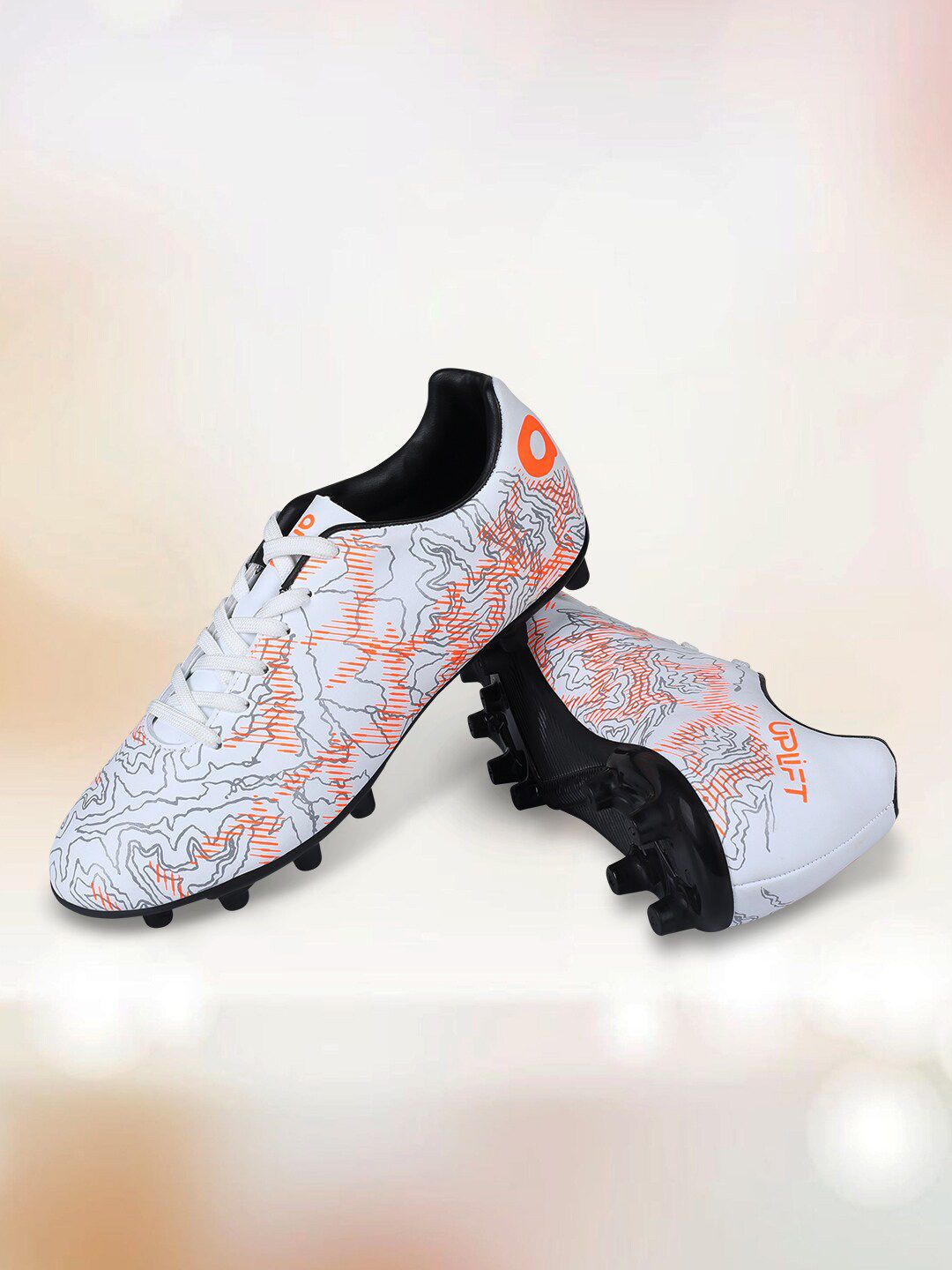 Aivin Men Uplift 2.0 Football Shoes - White & Orange