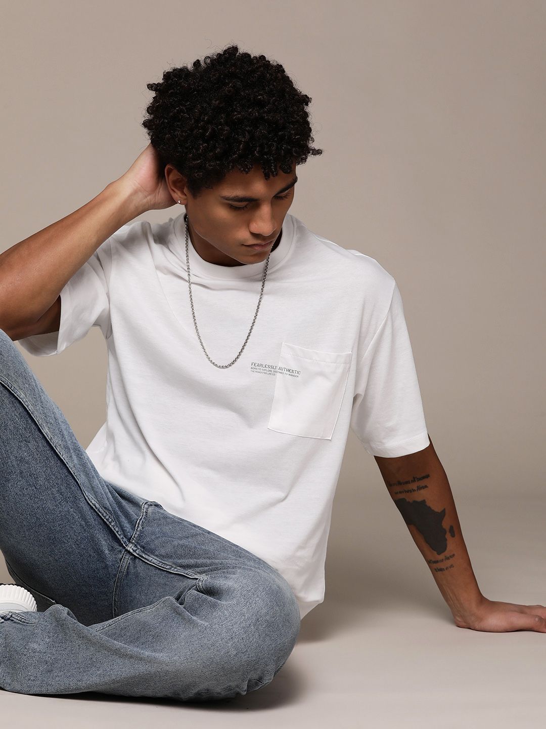 Roadster The Lifestyle Co. Printed Detail Relaxed Fit T-shirt