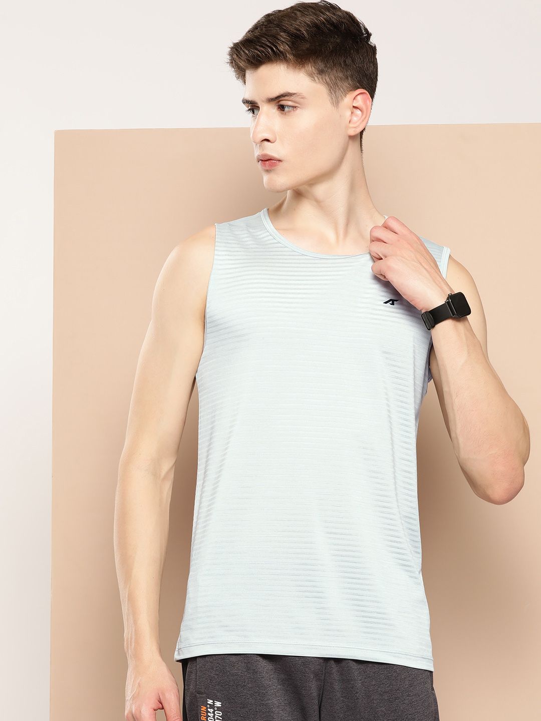 Alcis Men Typography Printed Dry Tech Slim Fit T-shirt