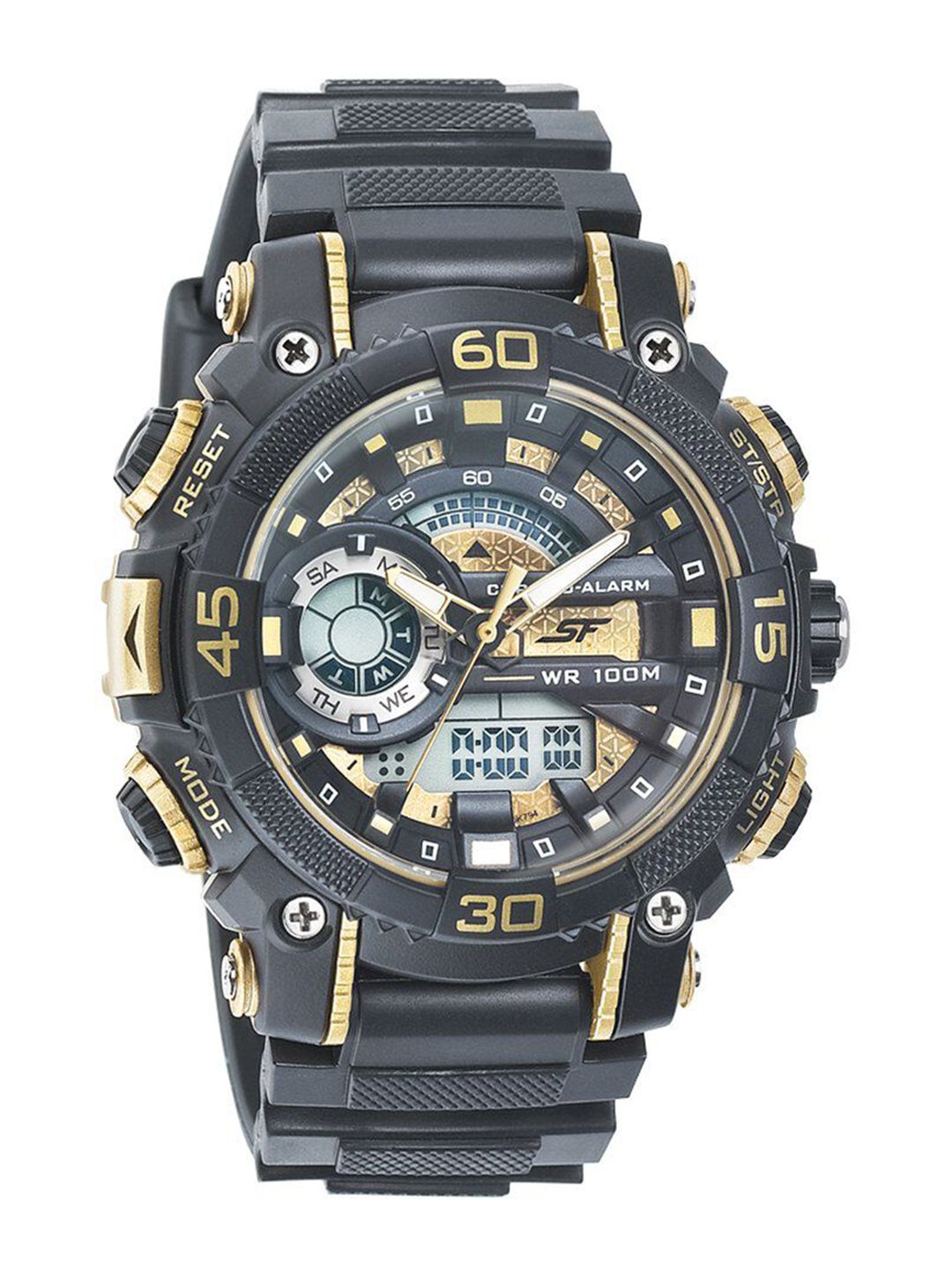 Sonata Sf Quartz Analog Digital With Black Dial Watch For Men - Nt77070pp08