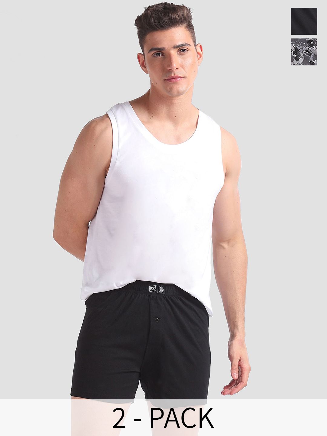 U.S. Polo Assn. Pack Of 2 Printed Cotton Boxers OEX01-002-P2