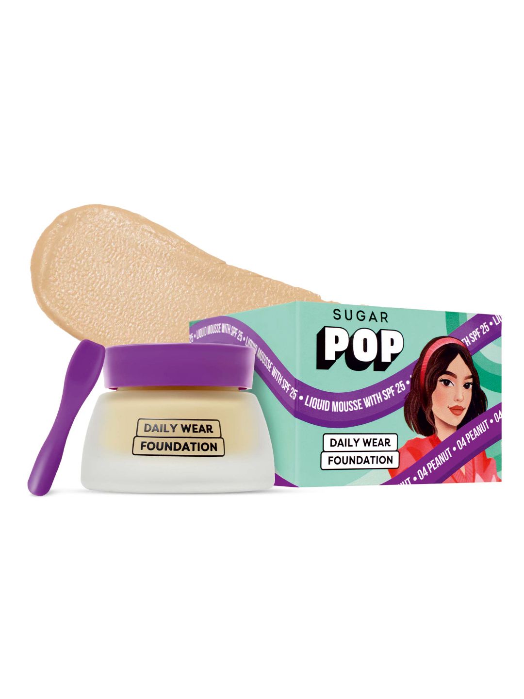 SUGAR POP Daily Wear Mousse Foundation with SPF25 30ml - Peanut 04