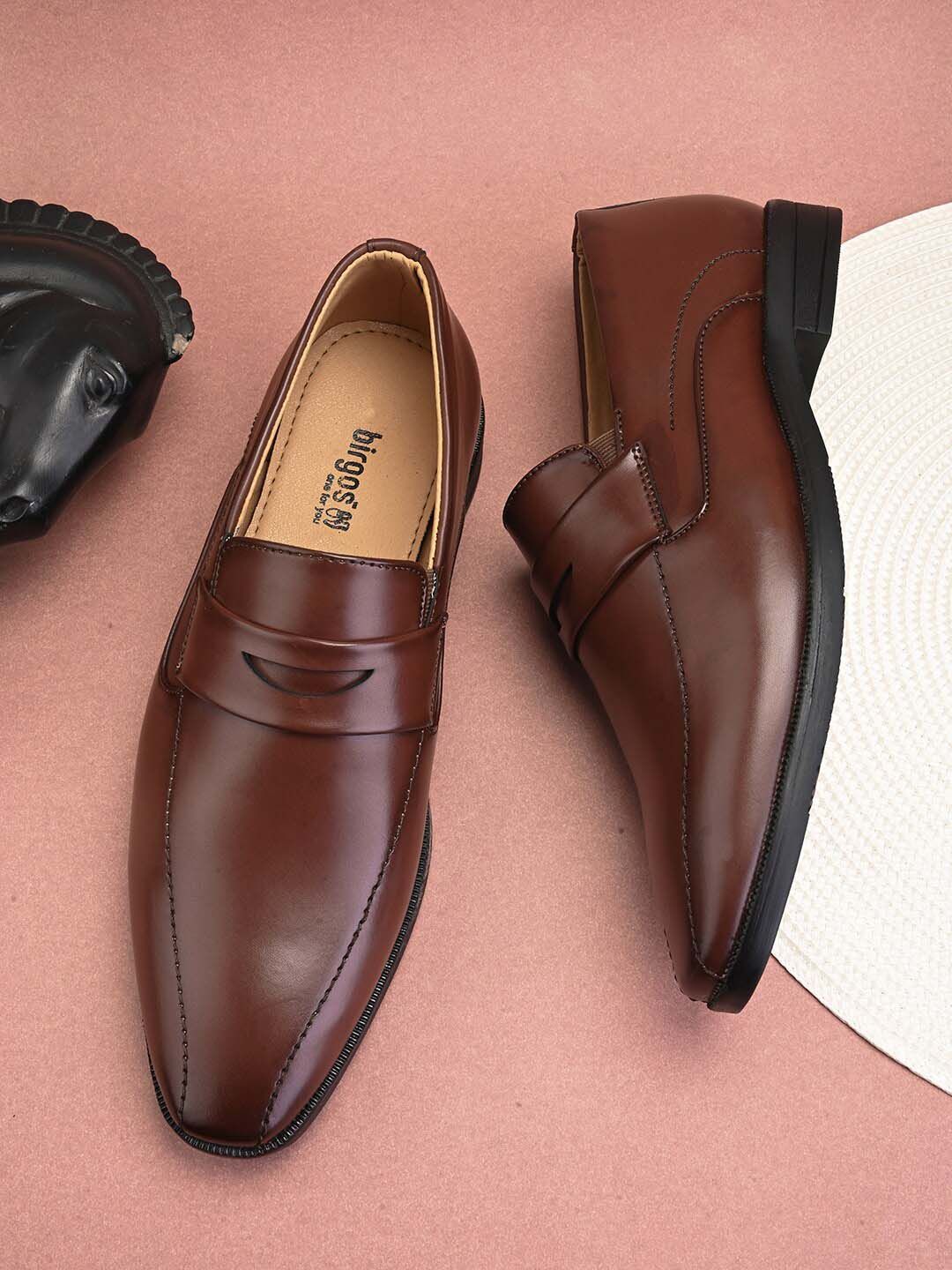 birgos Men Round Toe Formal Loafers