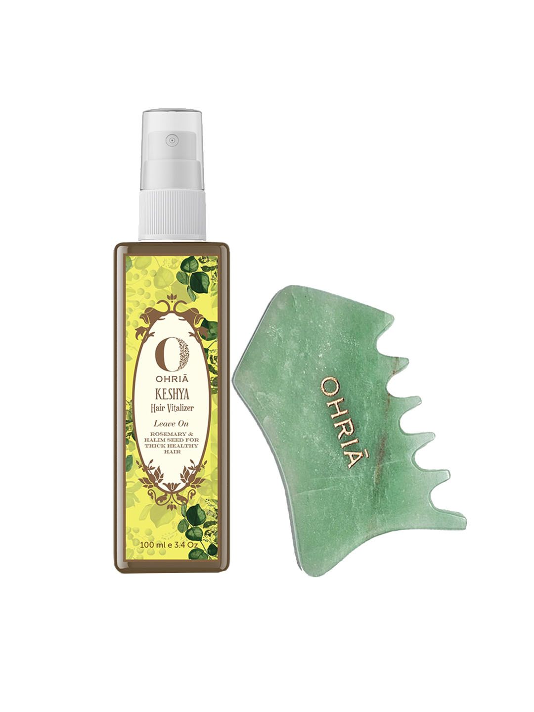 OHRIA AYURVEDA 2 Pcs Ultimate Skin & Hair Growth Tool & Hair Vitalizer - 100ml