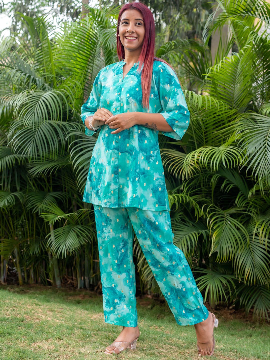 Buy Libas Abstract Printed Panelled Co-Ord Set - Co-Ords for Women