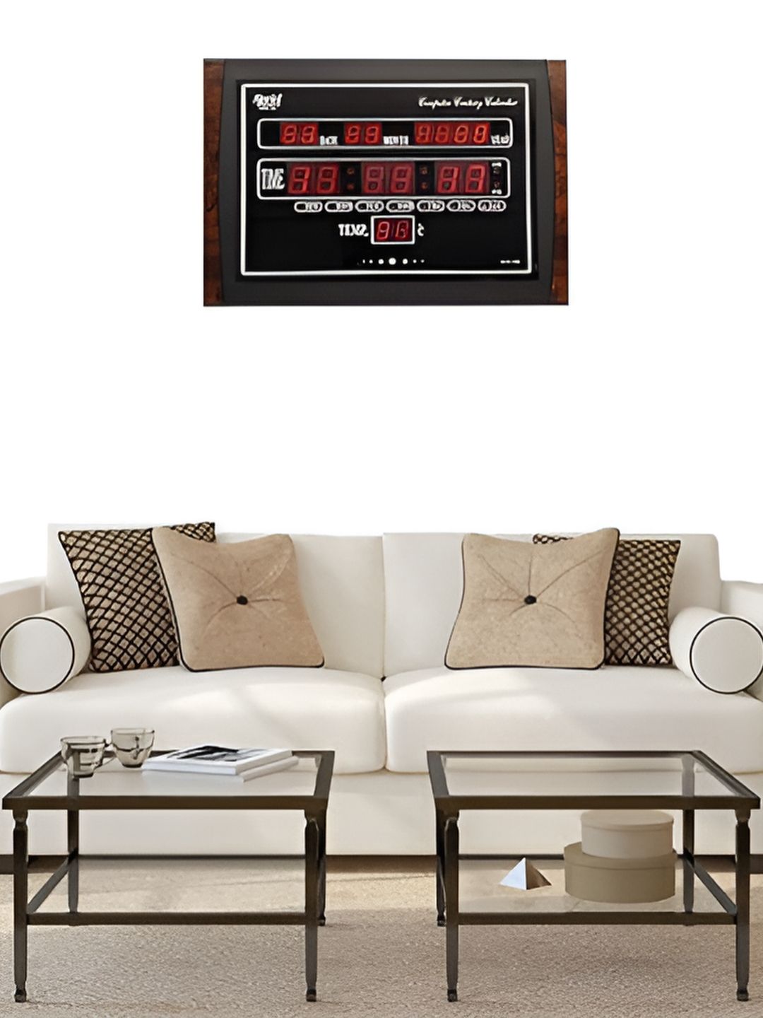 Ajanta Ajanta Brown and Black Contemporary Digital Wall Clock
