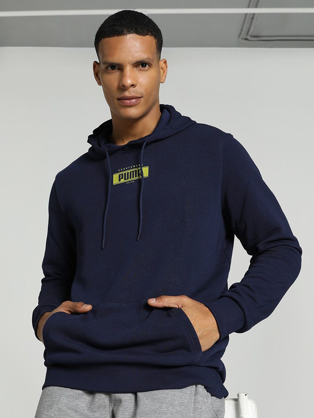 Puma Varsity Graphic Printed Hooded Cotton Sweatshirt