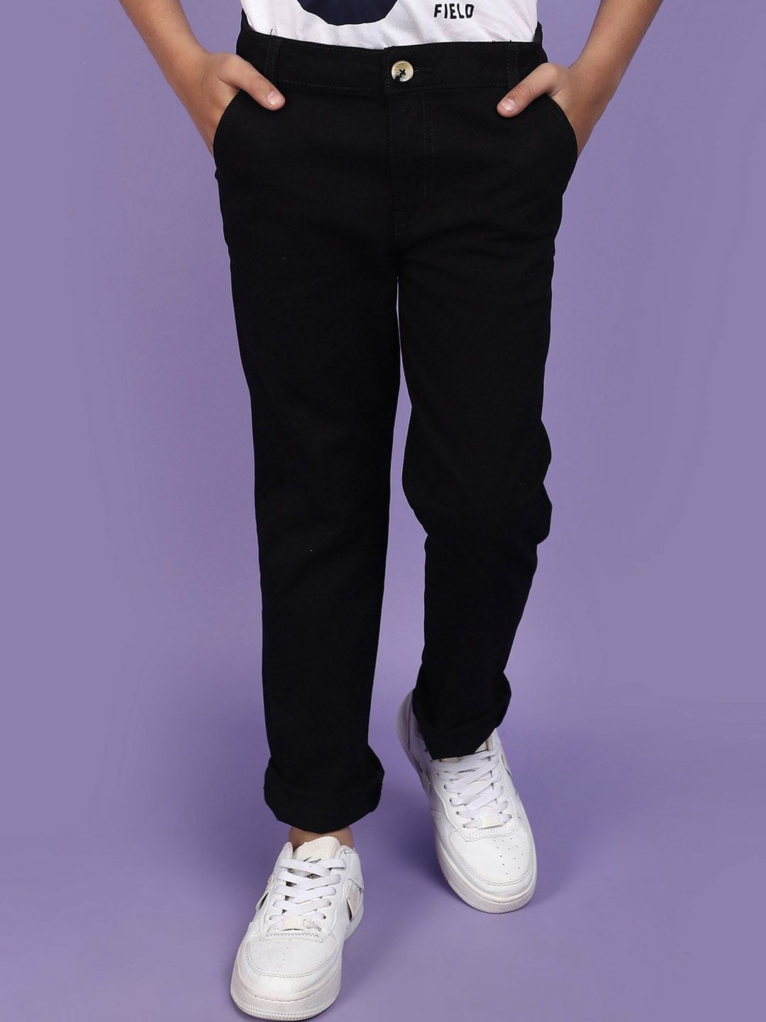 V-Mart Boys Mid-Rise Twill Weave Chinos Trousers